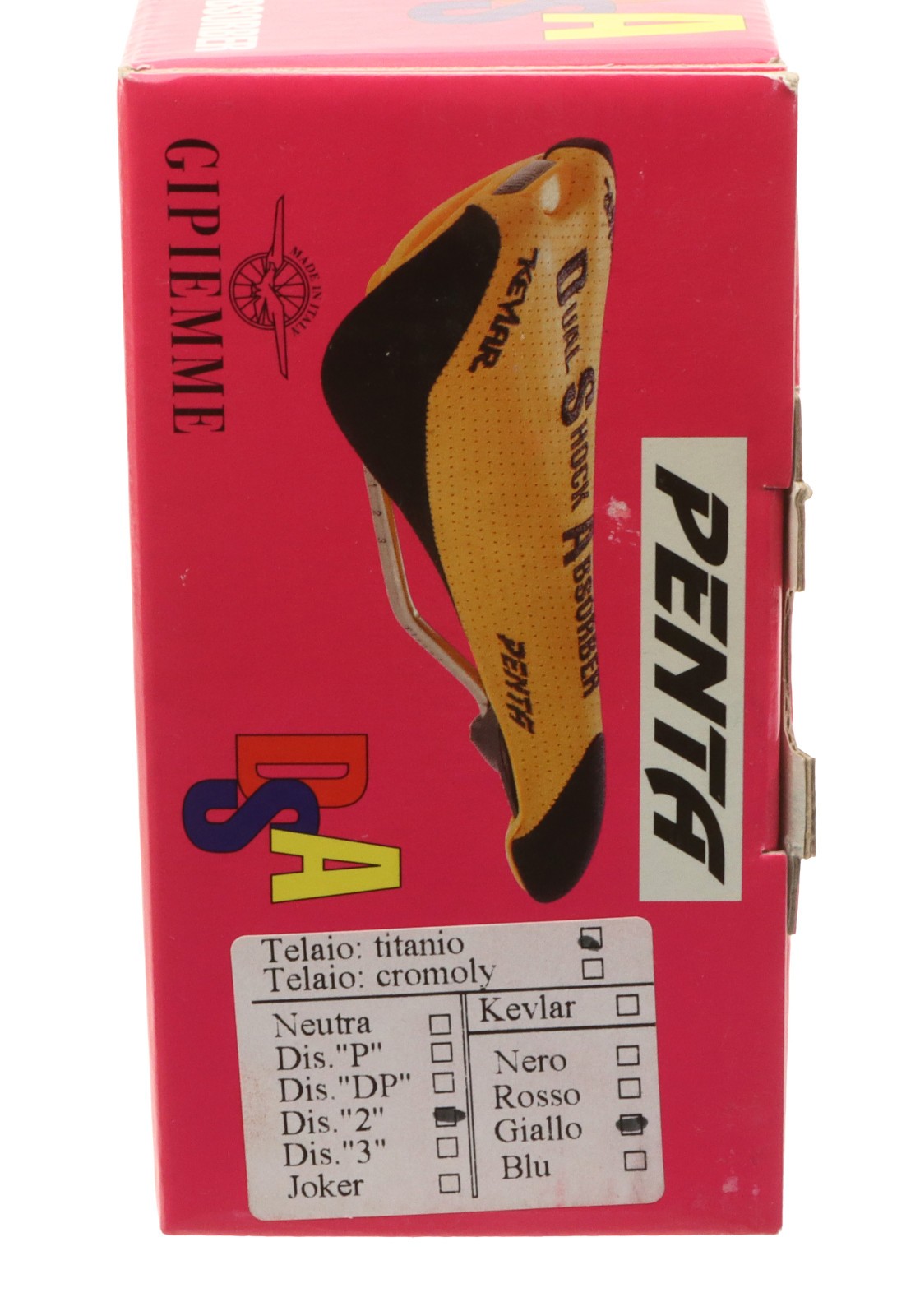 Gipiemme & EuroAsia Penta Saddle Dual Shock Absorber Ti Rails Yellow NEW NIB NOS