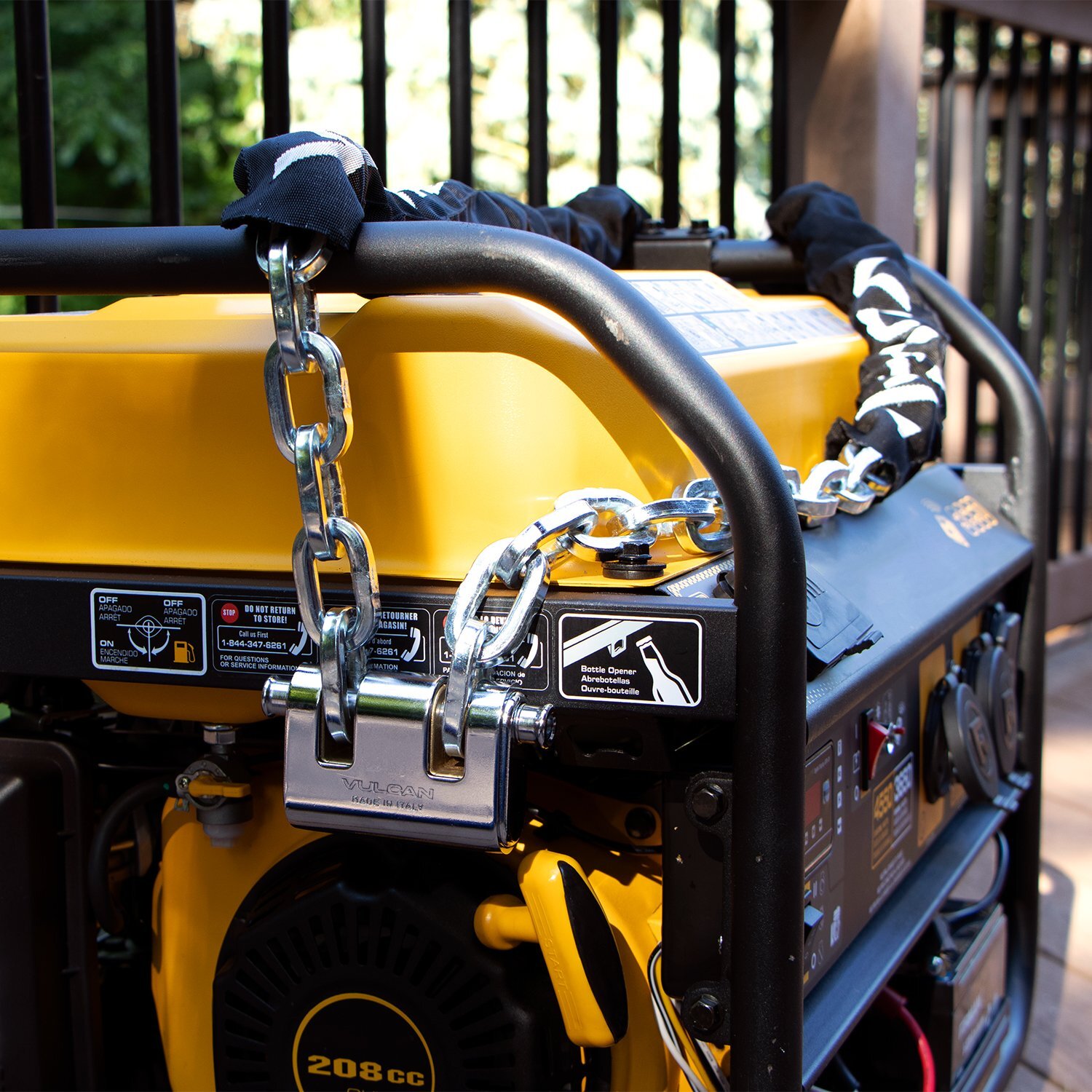 VULCAN Security Chain & Lock Kit - Premium Case-Hardened - 3/8" x 6' Chain