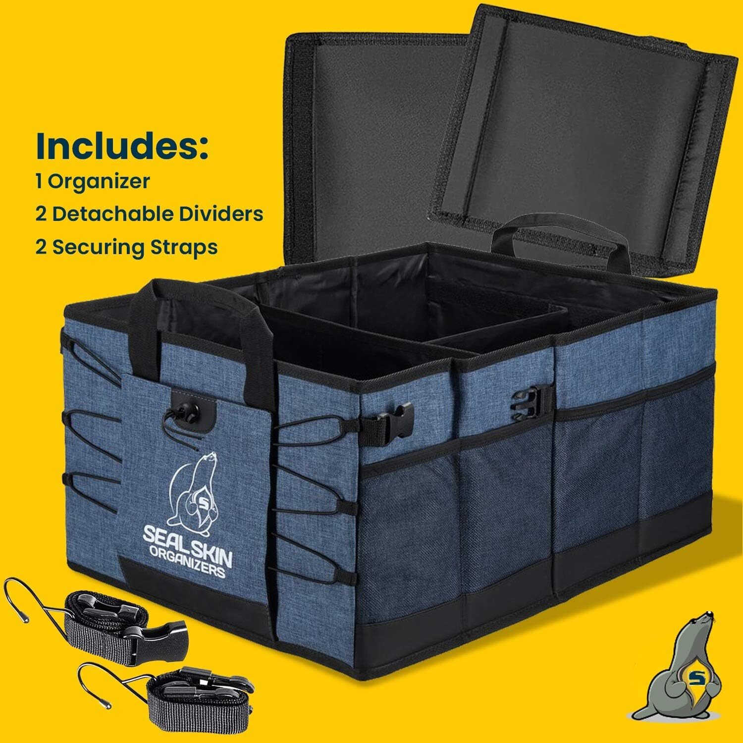 XXL Car Trunk Organizer SUV Trunk Collapsible Cargo Storage Fold Box With Lid
