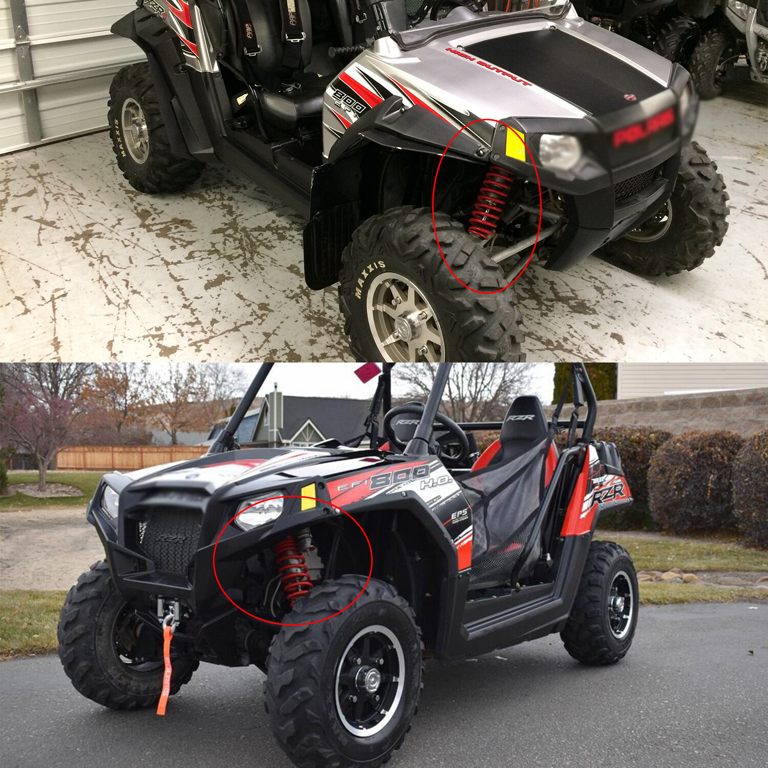 STAGE 3 REAR SHOCK ABSORBER SET FOR POLARIS RZR 800 S DUAL RATE FULLY ADJUSTABLE