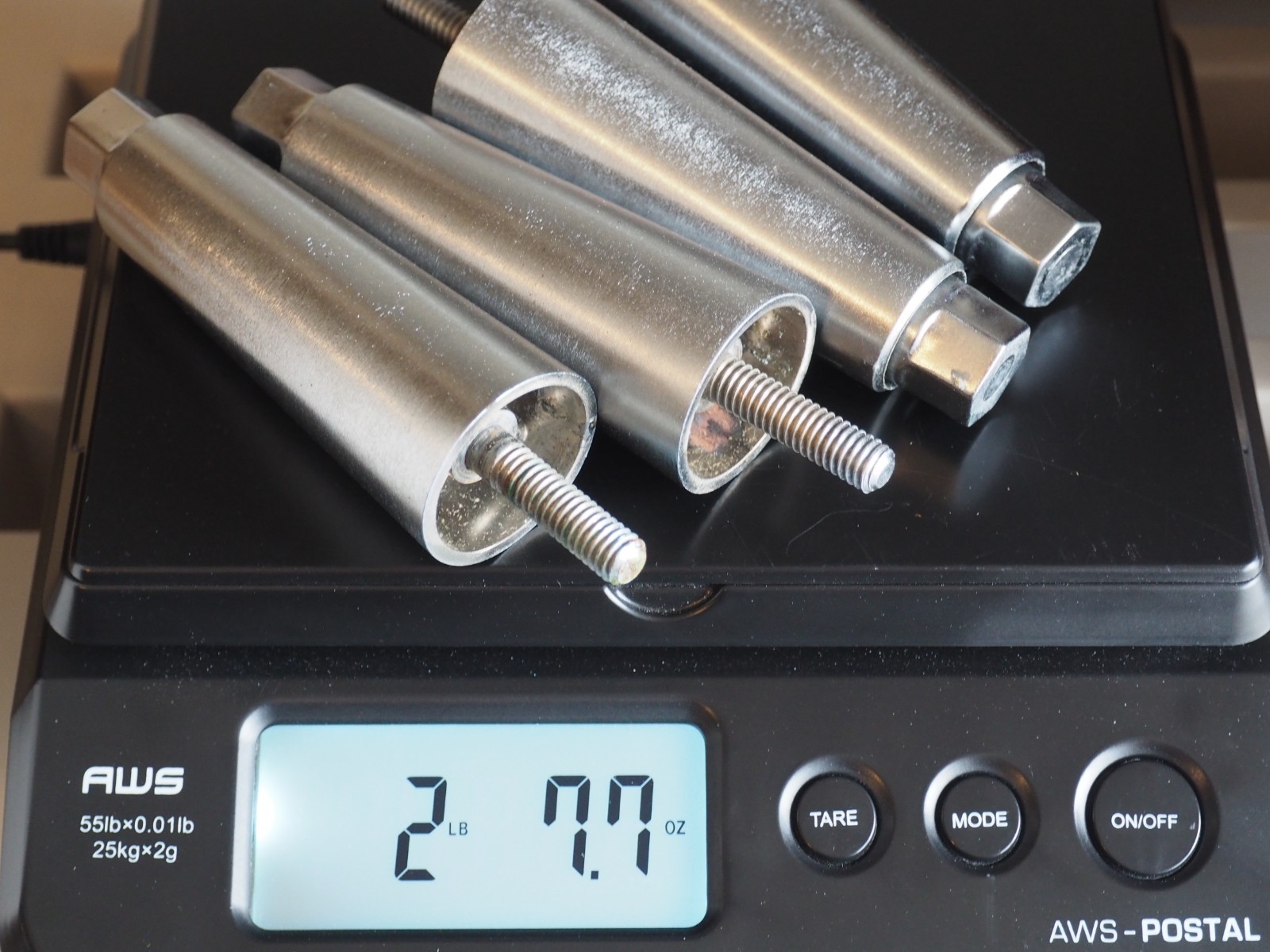 Set Four KASON 4" Tapered Steel Adjustable Legs Industrial Commercial 4-15/16"