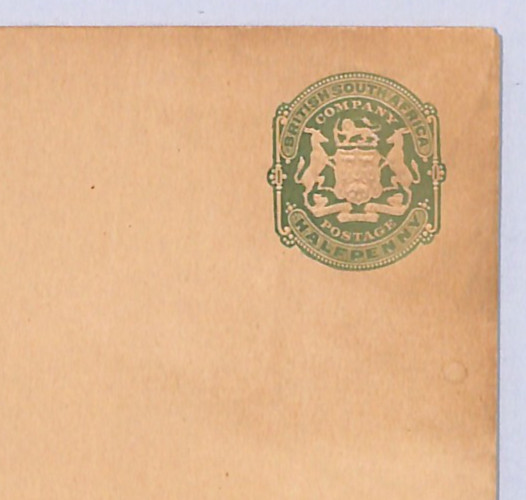 RHODESIA Cover BSACo Postal Stationery Embossed ½d Die Envelope {~80x137mm}WM352