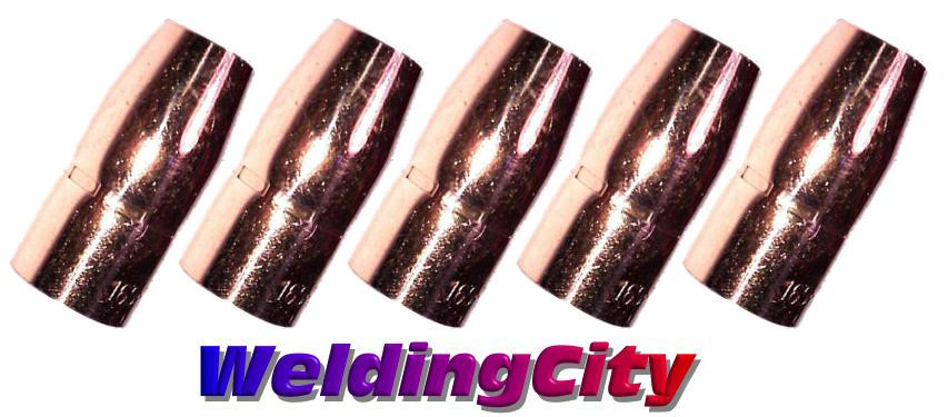 WeldingCity® 5-pk MIG Welding Gun Nozzle 169715 1/2" for Miller M-10/M-15 Hobart