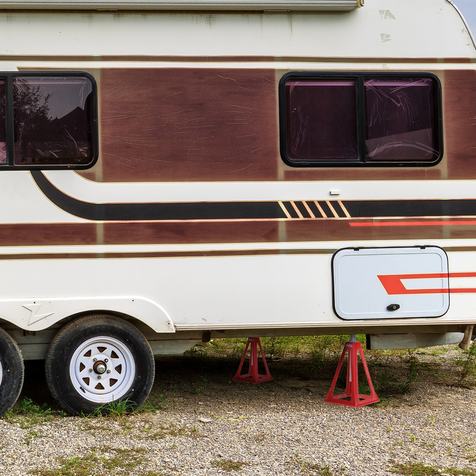 SHALL 4PC RV Stabilizer Jacks,Heavy Duty Aluminum Jack Stands for Trailer Camper