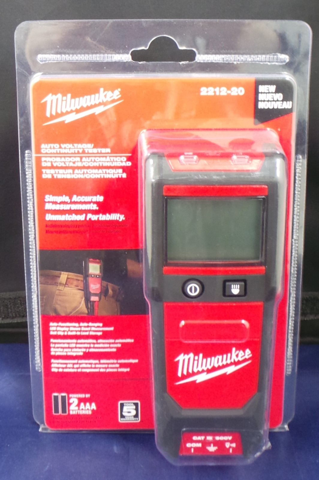 Milwaukee 2212-20 Auto Voltage/Continuity Tester BRAND NEW