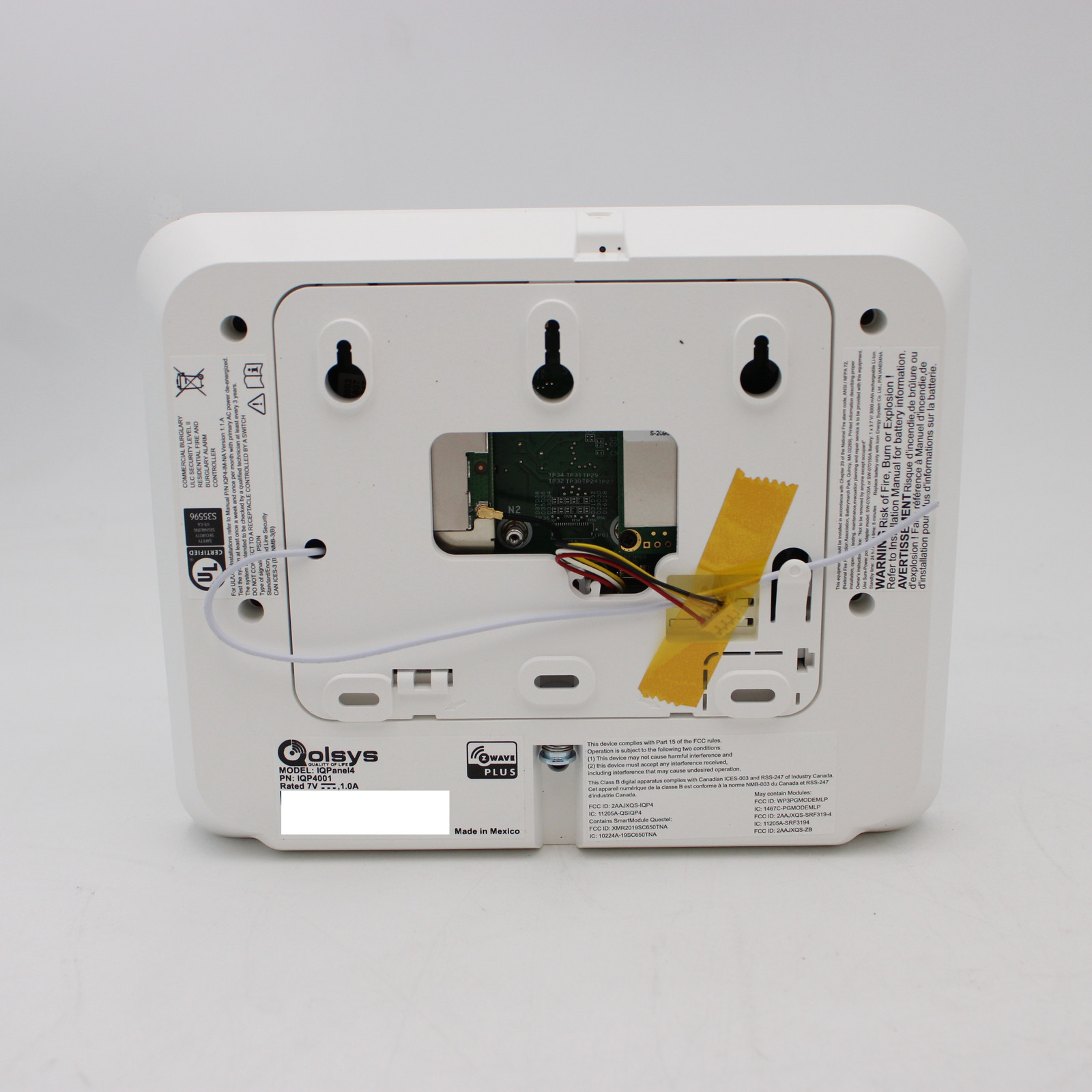 Qolsys IQ Panel 4 Wireless Touchscreen Control Panel In White IQP4001