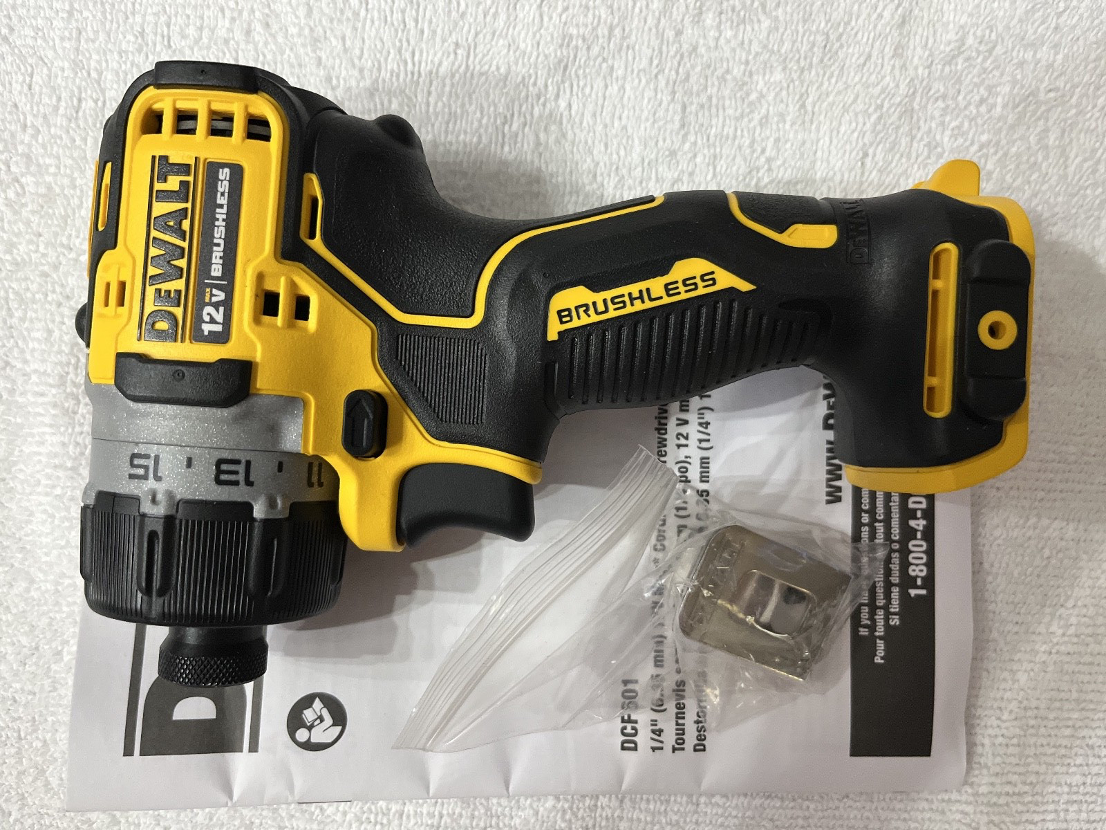New Dewalt Xtreme DCF601B 12V 12 Volt Max 1/4" Hex Brushless Screwdriver