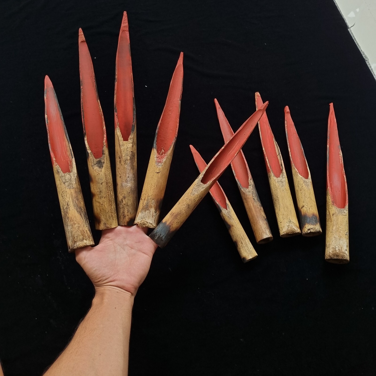 Asmat Bamboo Asaro Claws Mudmen Headhunter Papua New Guinea Carved Wooden Art