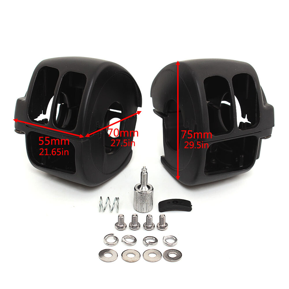 Black Handlebar Switch Housing Hand Control Kit For Harley Touring Softail FXR