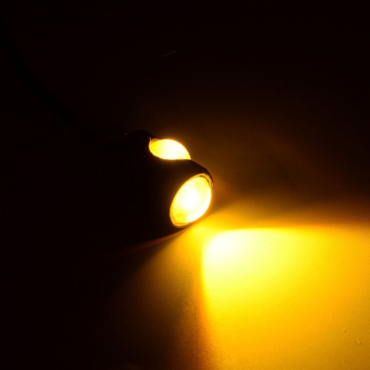 4X Universal Motorcycle Mini LED Turn Signals Indicator Amber Blinker Light Lamp