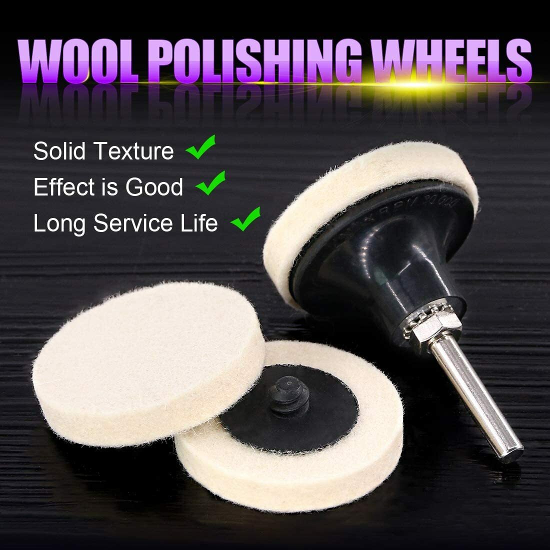 1"2"3" Wool Felt Polishing Wheel Disc Die Grinder Sanding Pads R Type Roll Lock