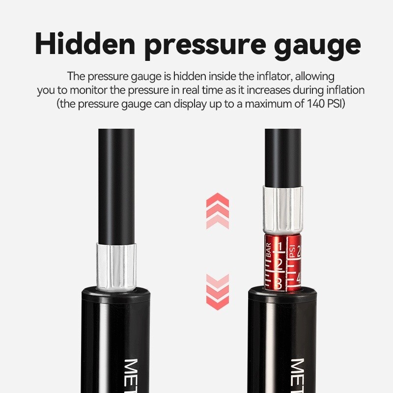 Rockbros Bicycle Pump Compact Pump 220PSI MTB Road Bike With Barometer Air Pump