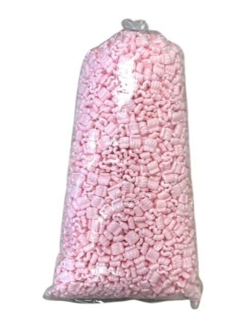Bubblefast! 1.5 cu. ft. (10 Gallons) Pink Anti-Static Packing Peanuts Popcorn
