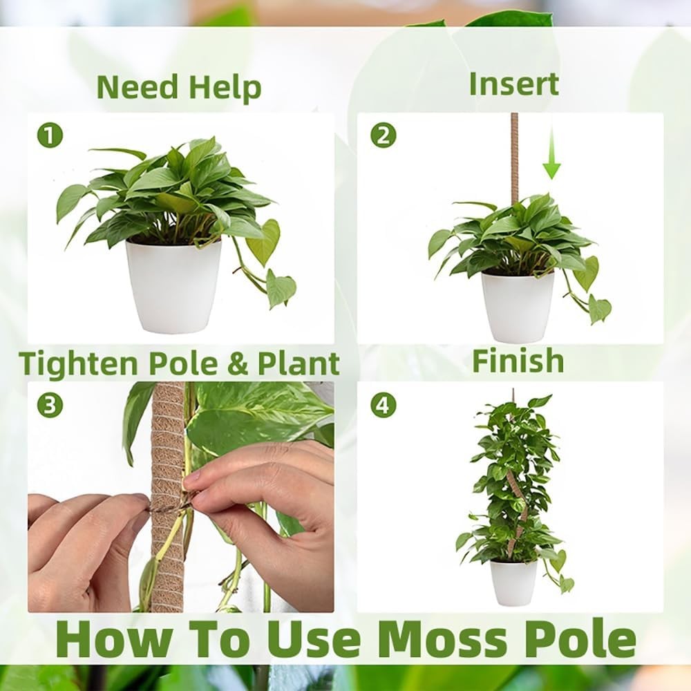 Supoice 3 Pack Moss Pole 25 Inch for Monstera Plant Support Bendable Moss Pole f