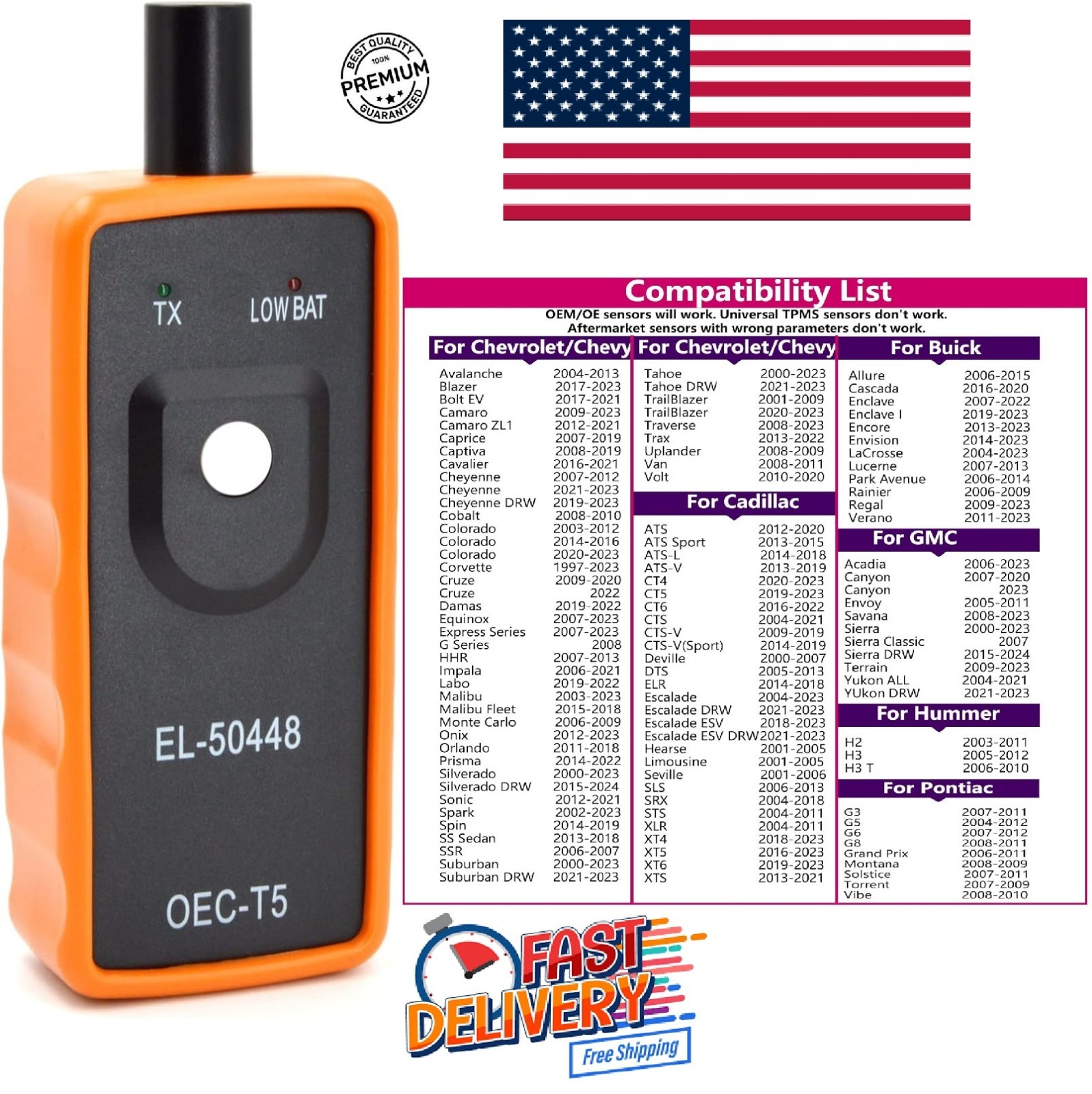 EL-50448 TPMS Reset Tool Relearn Auto Tool Tire Pressure Sensor For GM