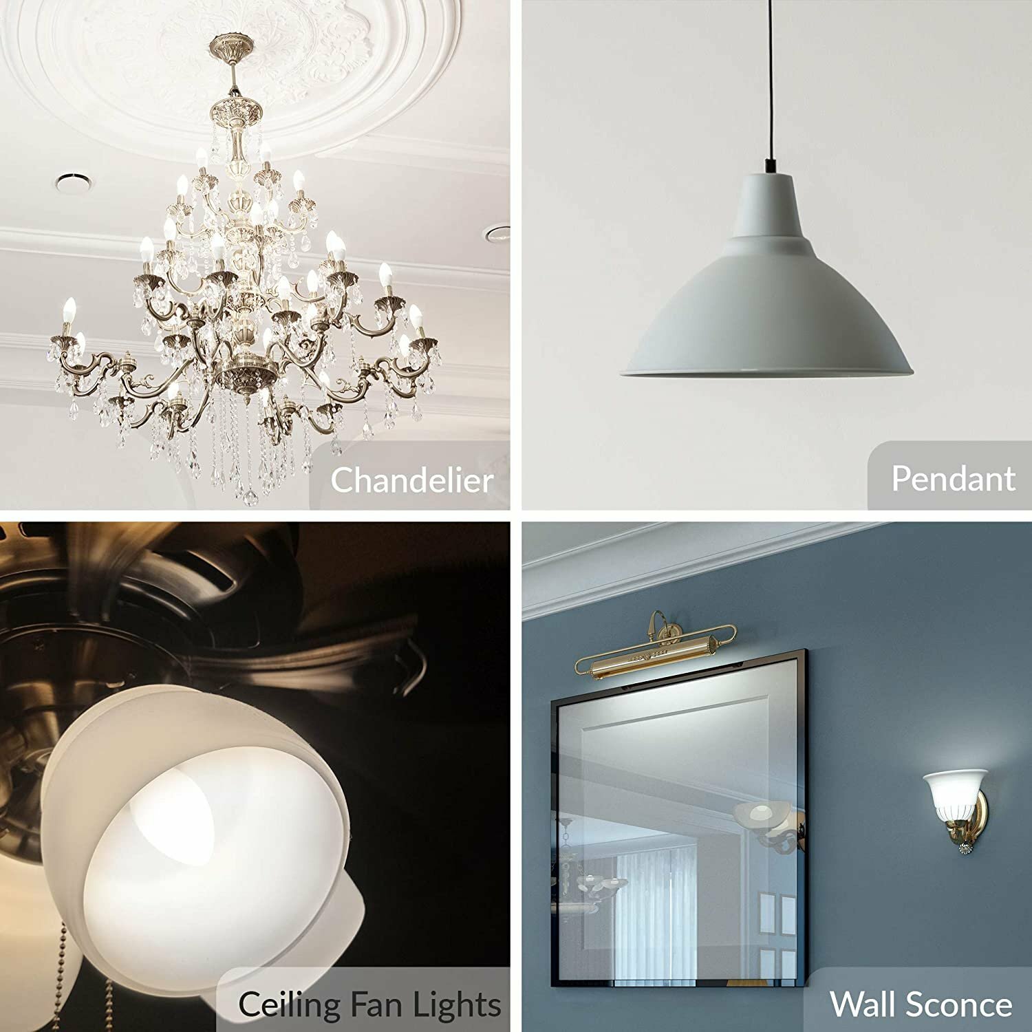 [6 Pack] LED Candelabra B11 C37 Bulbs 7W 60W Replacement 120V E12 5000K Daylight