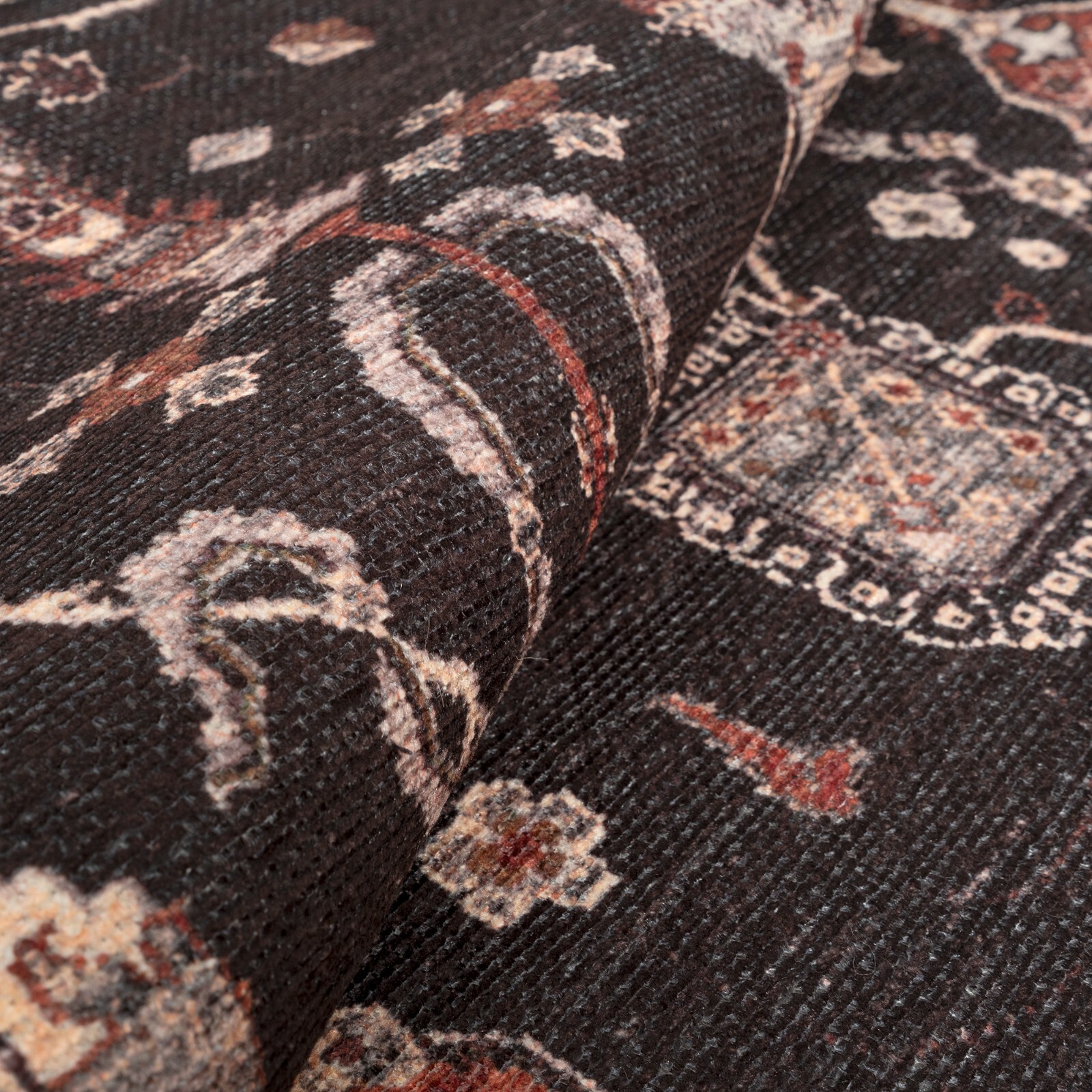 GLN Rugs Sumer - Machine Washable Area Rug - Turkish Black Home Rugs