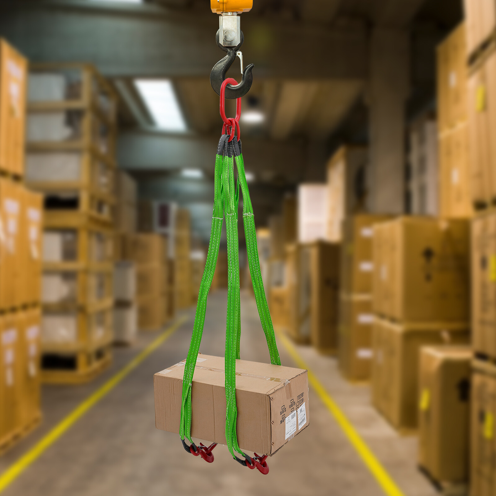 6 Ton/13227.74lbs 4 Strands Lifting Chains Lift Ring Chain Moving Sling w/Hooks