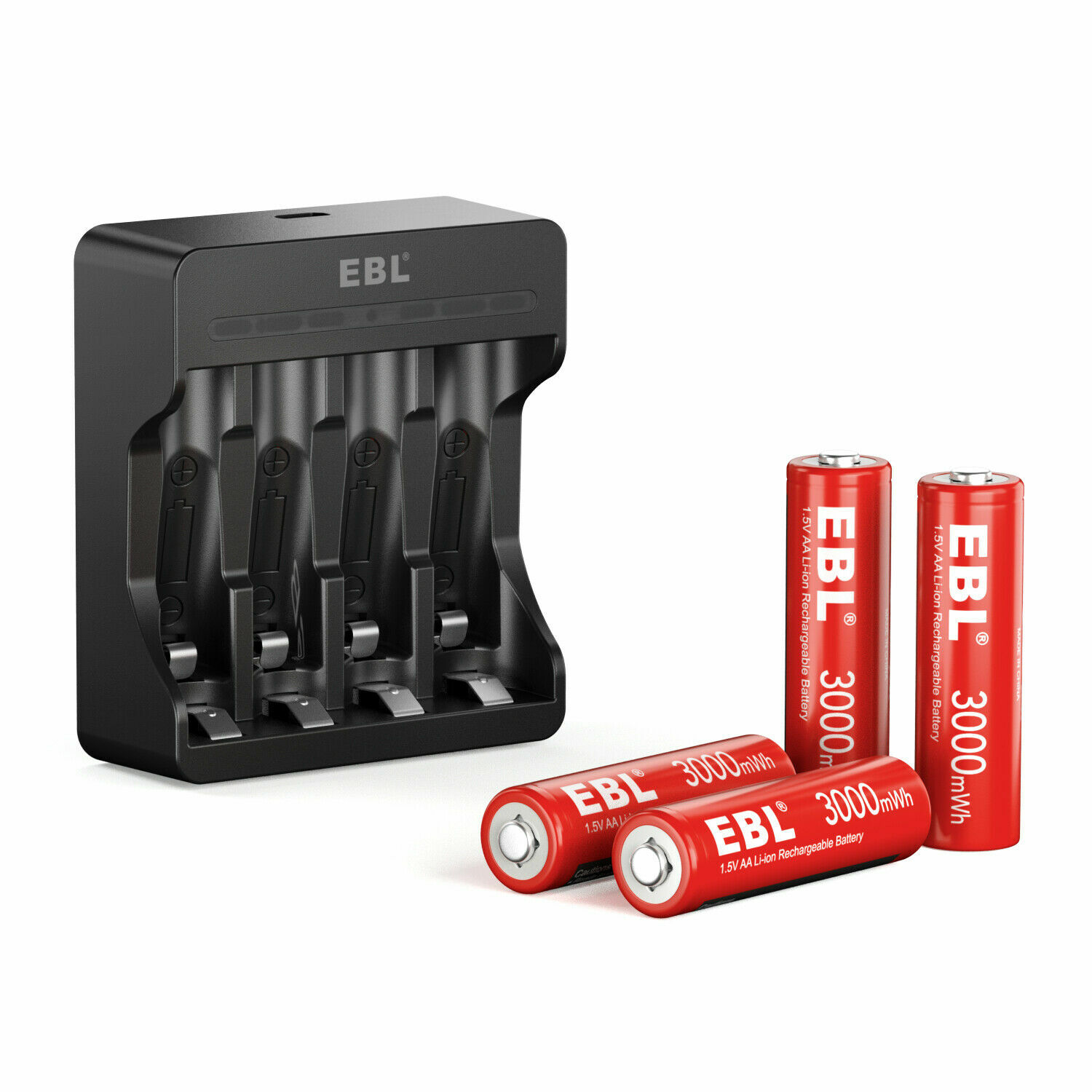 EBL AA AAA Rechargeable Lithium Li-ion Batteries 1.5V / Battery Charger Lot