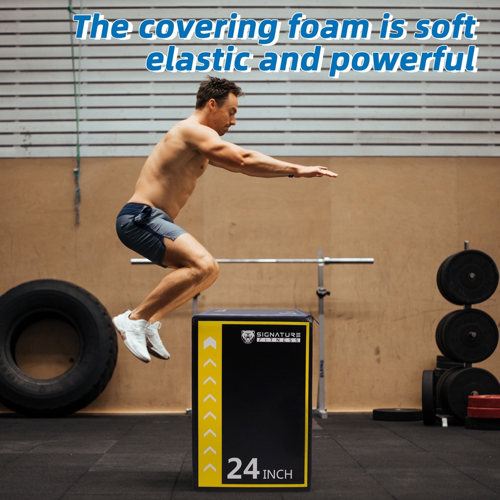 Signature Fitness 3-in-1 Foam Plyometric Jump Box, for Home Gym Training