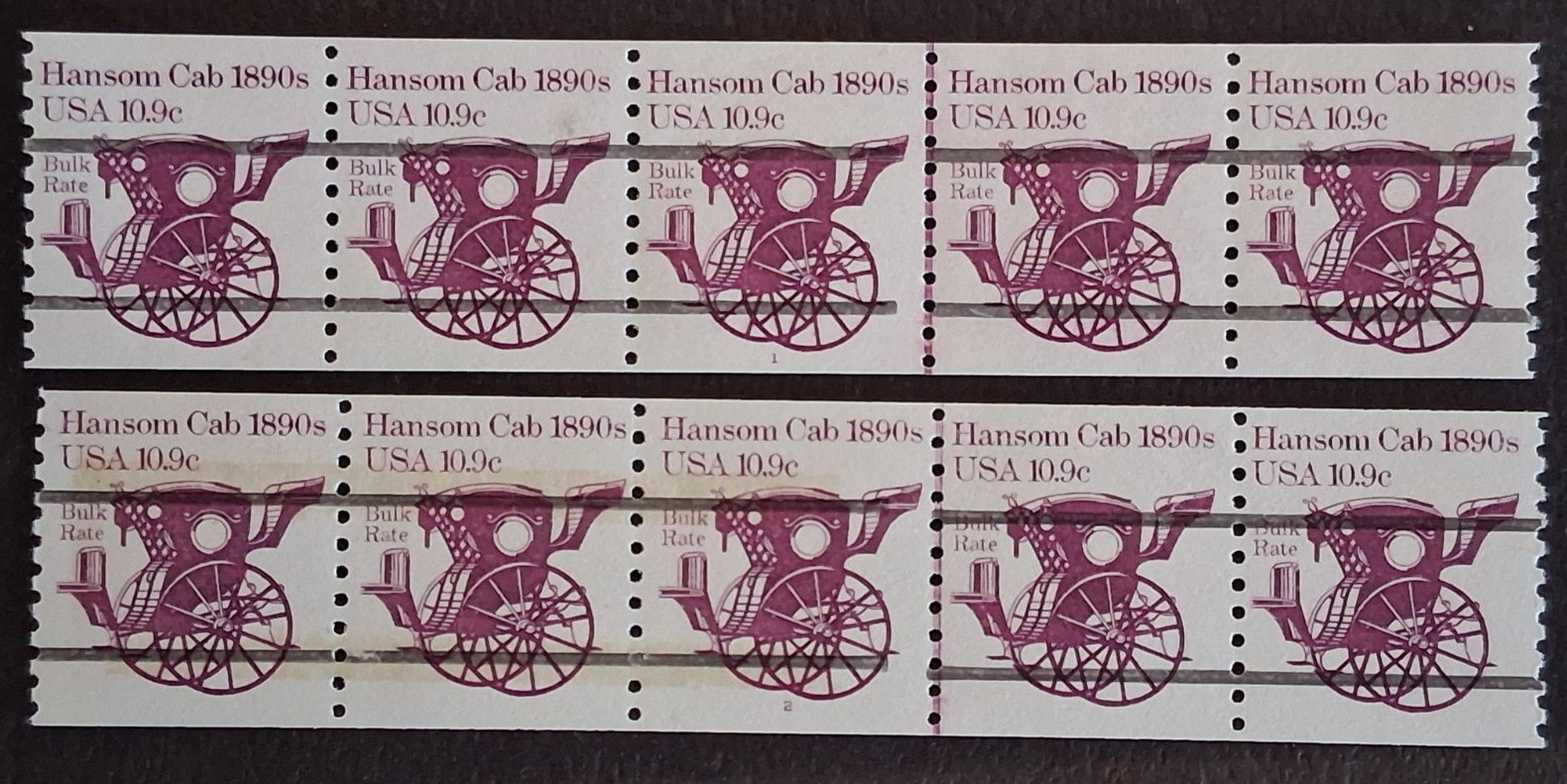 US Scott # 1904 , 1904a 10.9 cent Hansom Cab PNC5 Set of 4 F-VF NH & VF NH