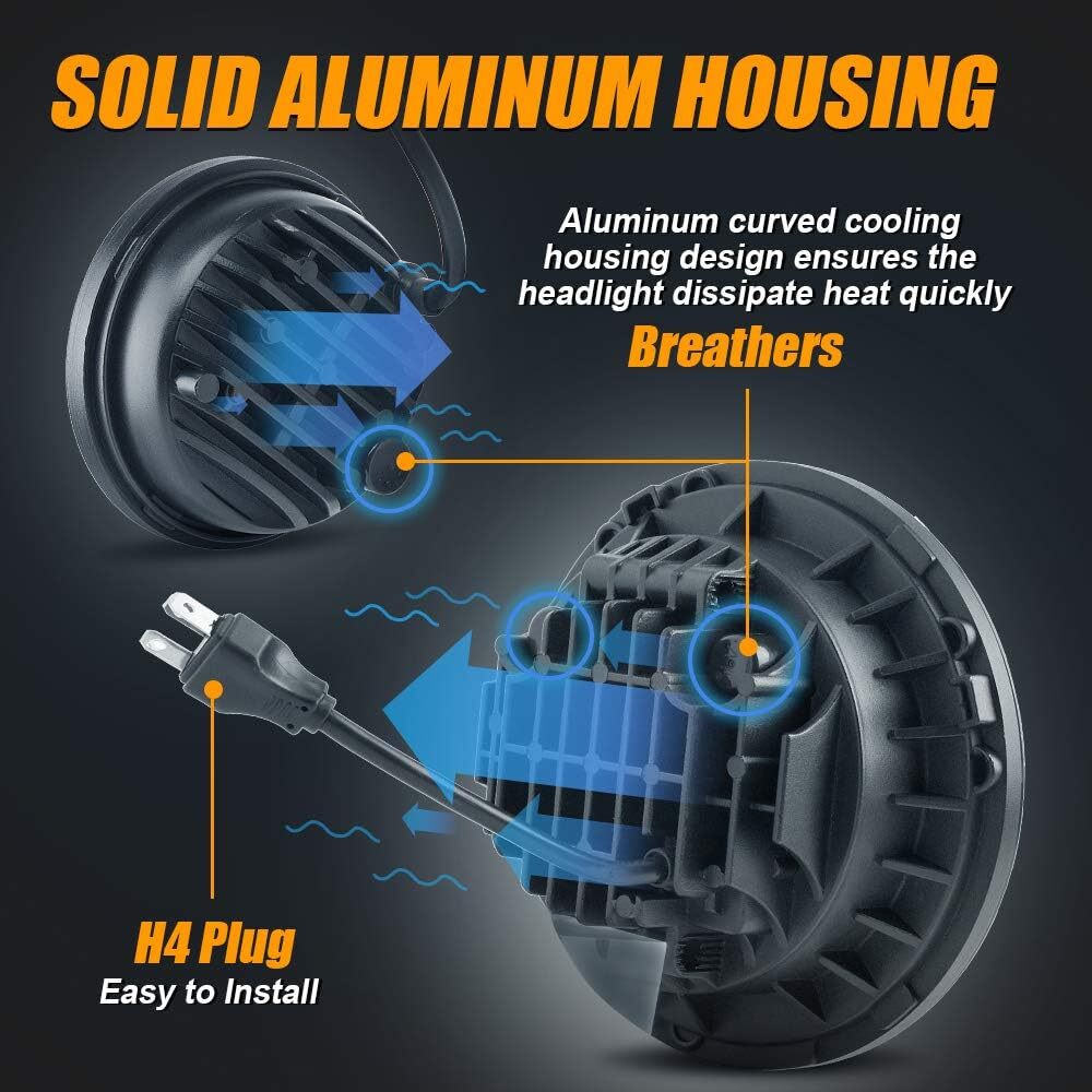 7" inch Led Headlight + 4.5" Fog Lights For Yamaha V-Star XVS 650 950 1100 1300