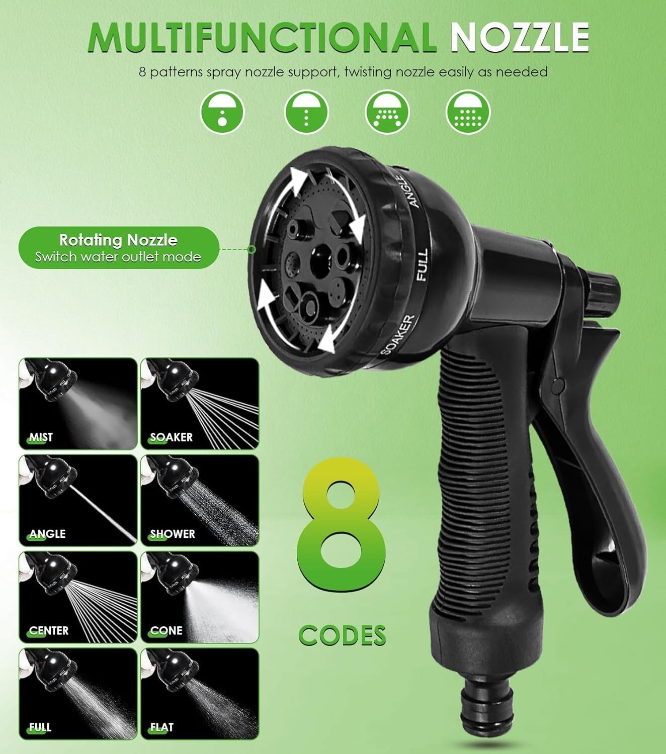 8 Gallon Pressurized Water Tank for Camping Showers, Multiple Mounting