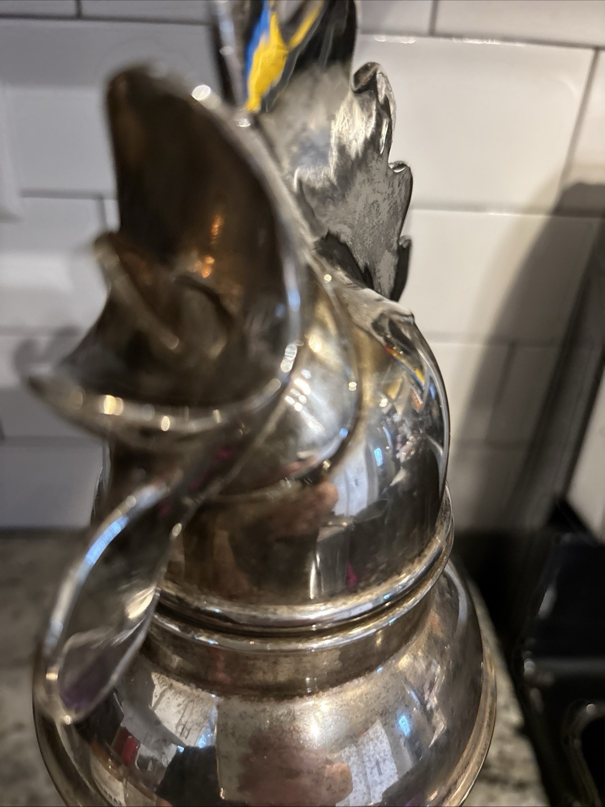 Vintage Rooster Head Cocktail Shaker Silver Plated