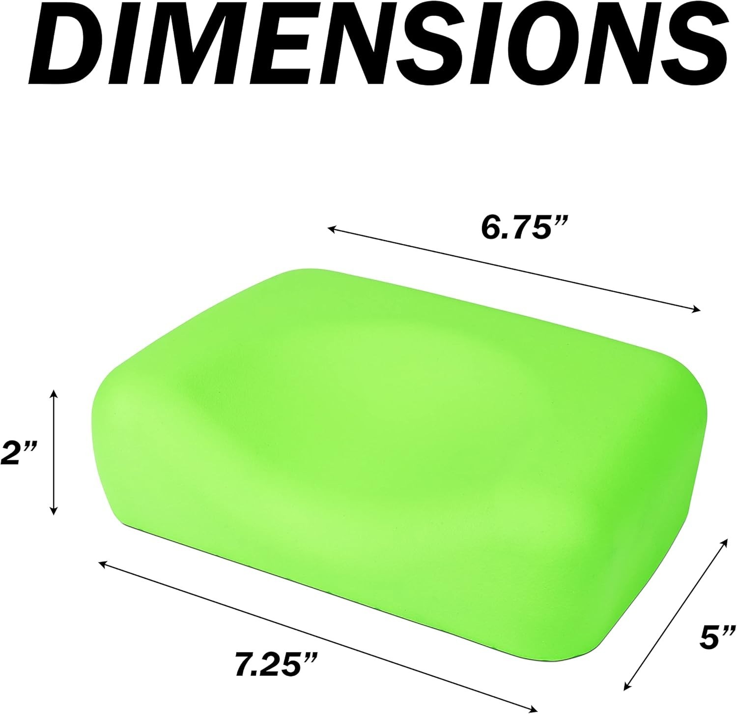 Deluxe Contoured Tanning Bed Pillow Soft Closed Cell Foam - Lime Green Headrest