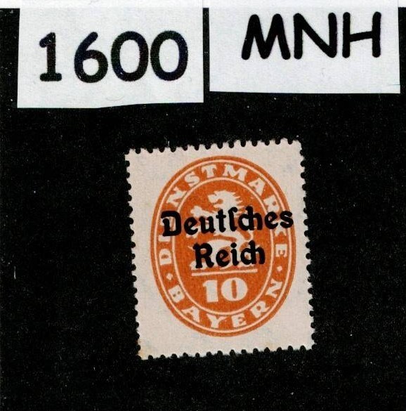 MNH stamp  Sc 053  German Republic Bavaria Bayern 1920 Overprint     #1600