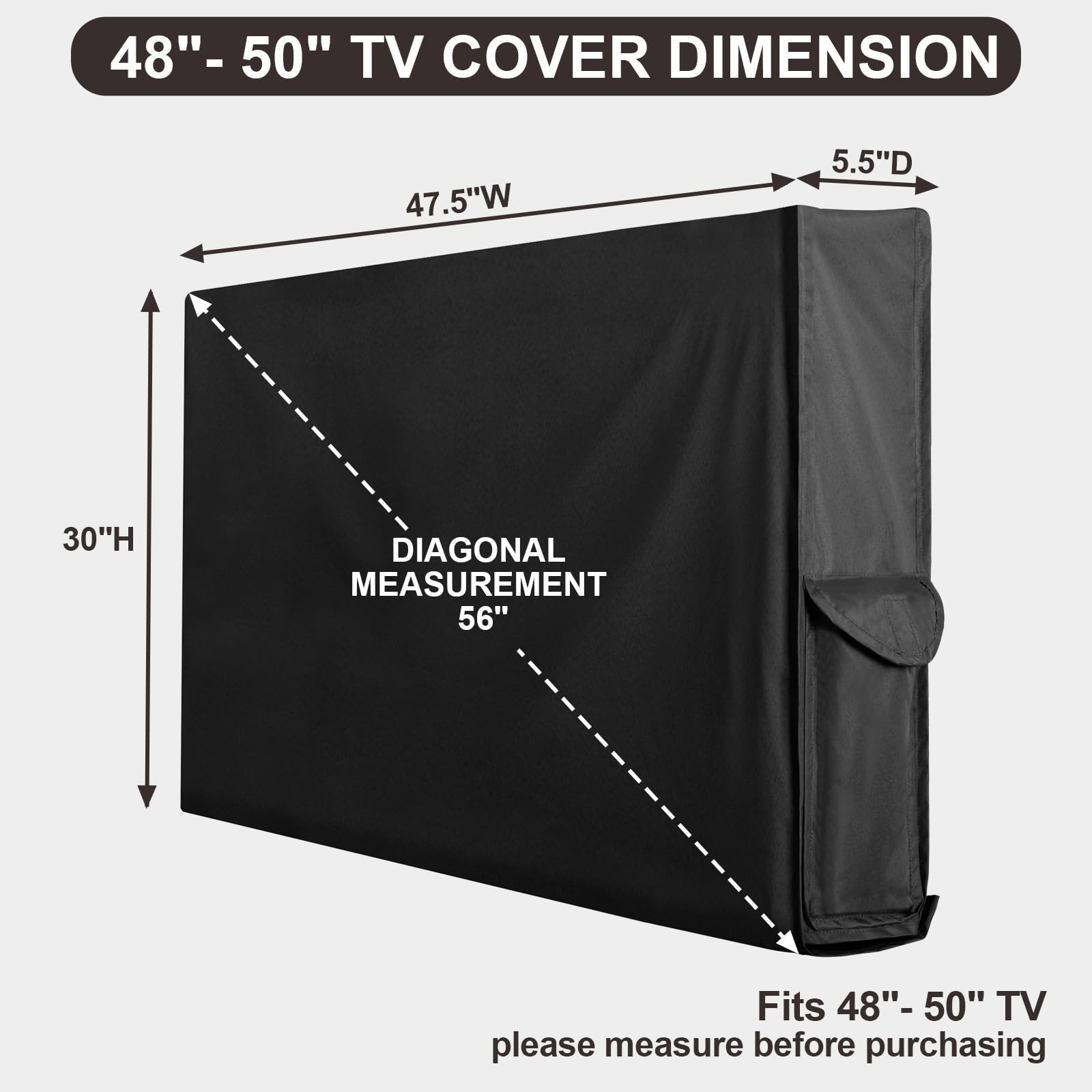 Waterproof Weatherproof Outdoor TV Cover 48"-50" inch for Outside, TV Covers ...