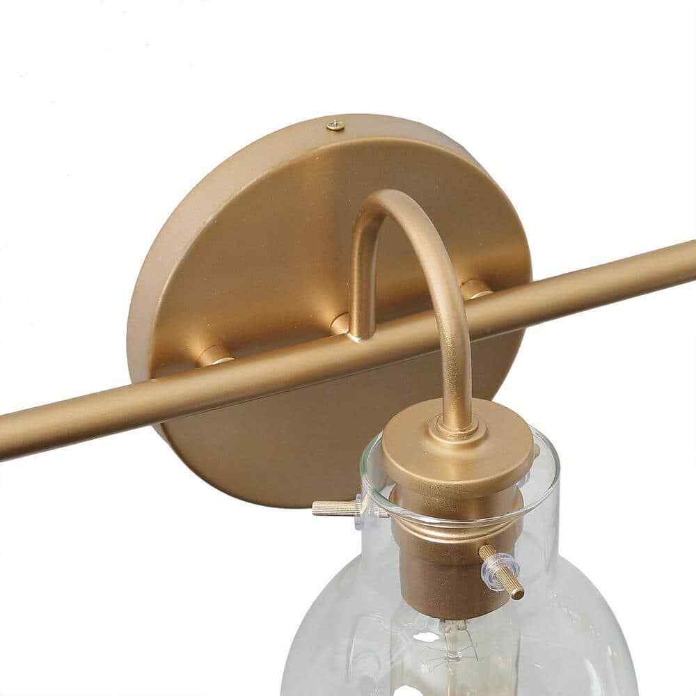 LNC Robb Modern 3-Light Gold Bathroom Vanity Light Interior Powder Room Lighting