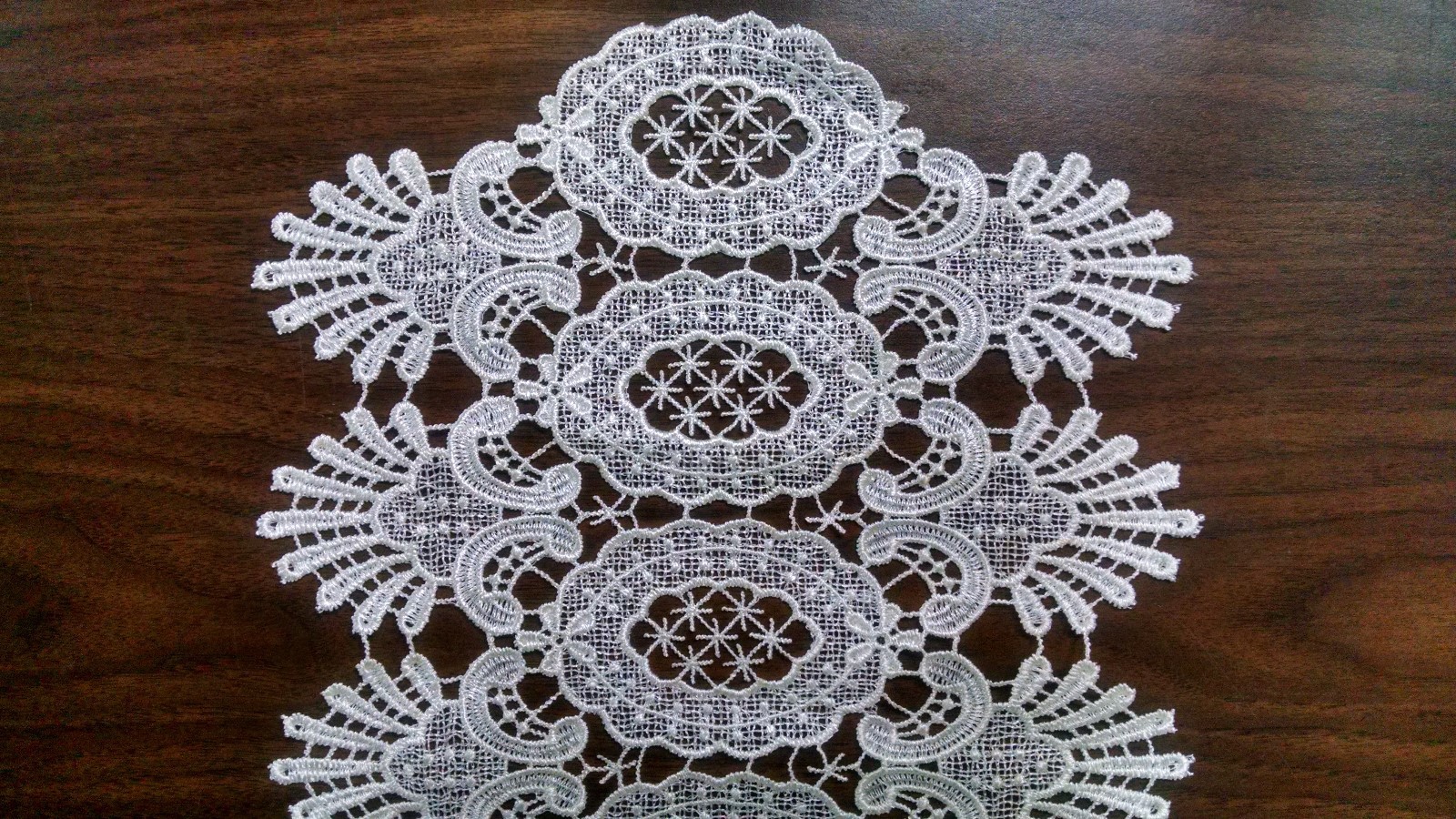 Doily Boutique Table Runner or Doily with Gold Victorian Lace Handmade