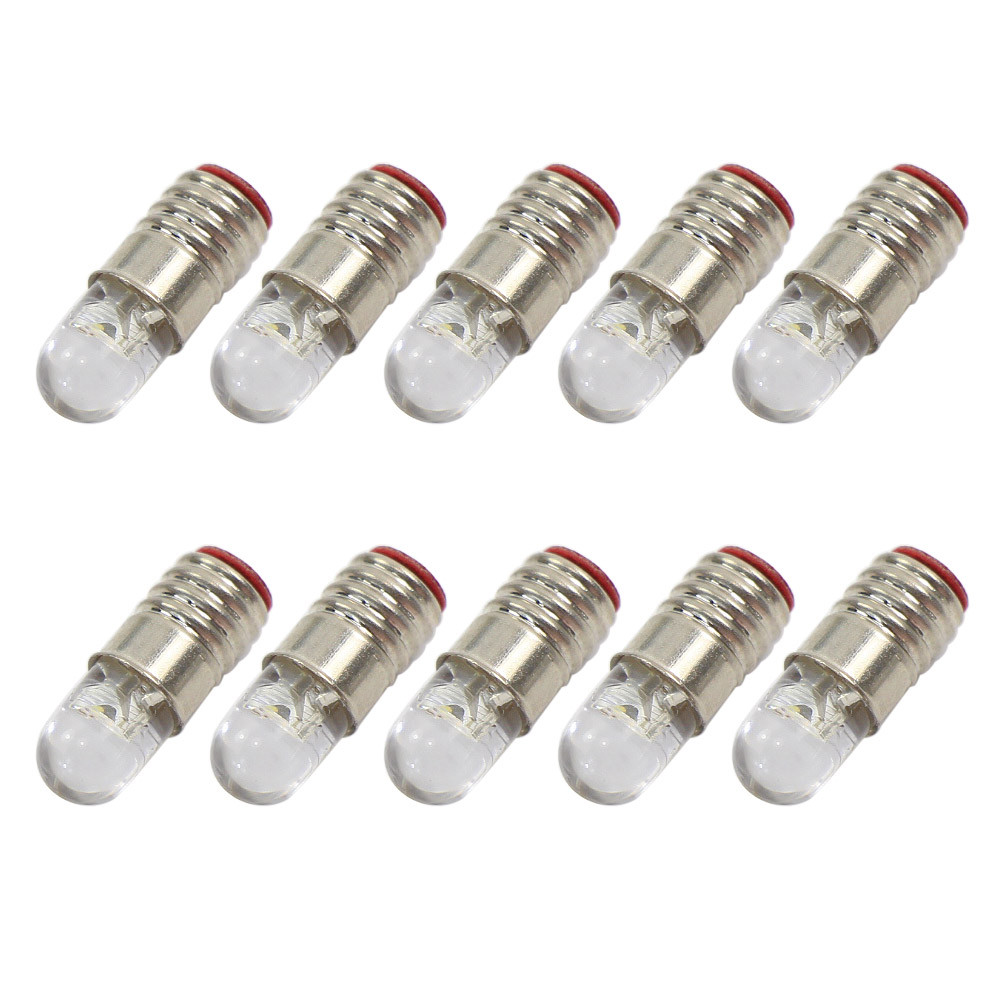 E505WM 10pcs Warm White 4.5mm LED Screw Bulb E5 E5.5 12V Model Light HO N Scale