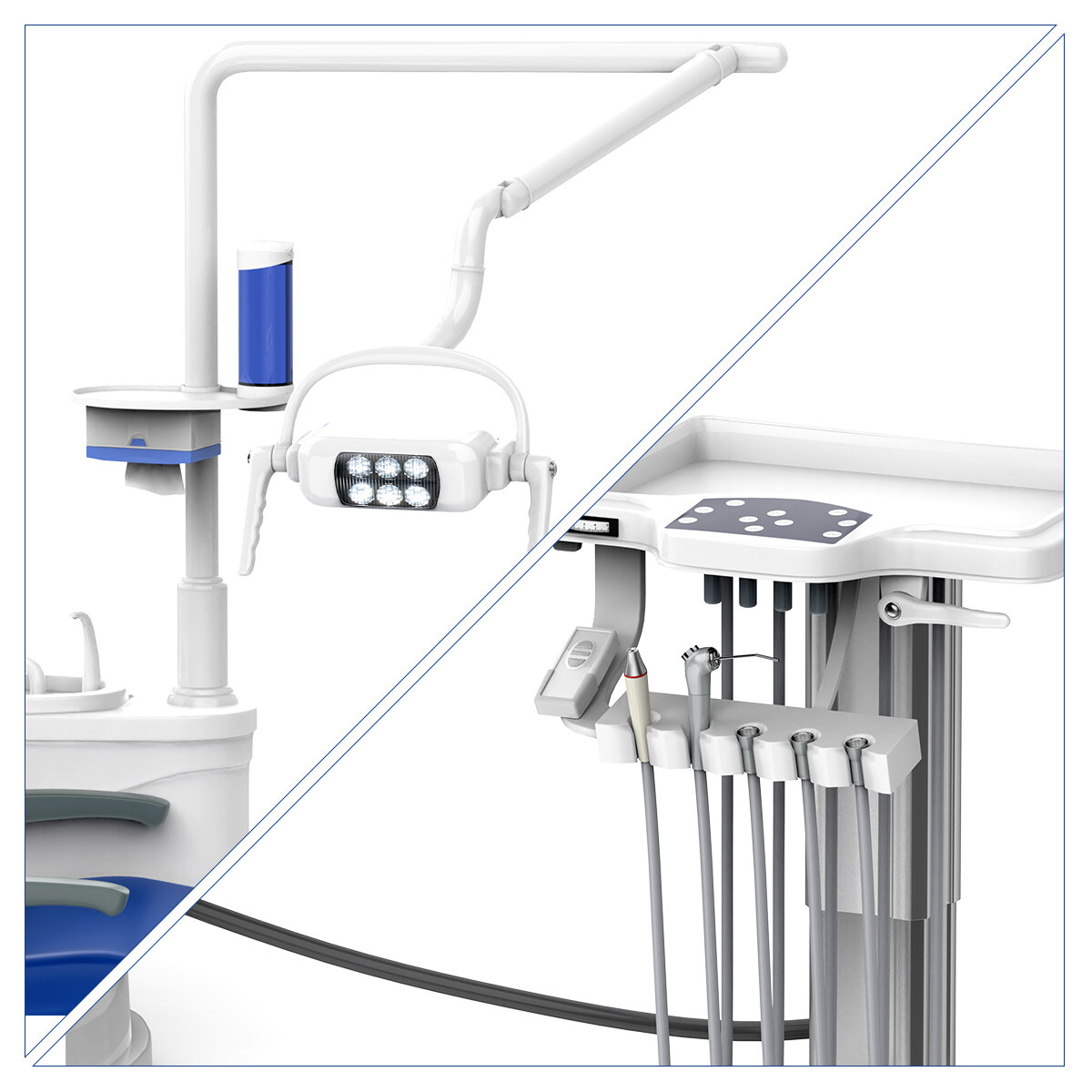 Dental Unit Chair Controlled DC Motor PU Leather/Delivery Unit Air Compressor 4H