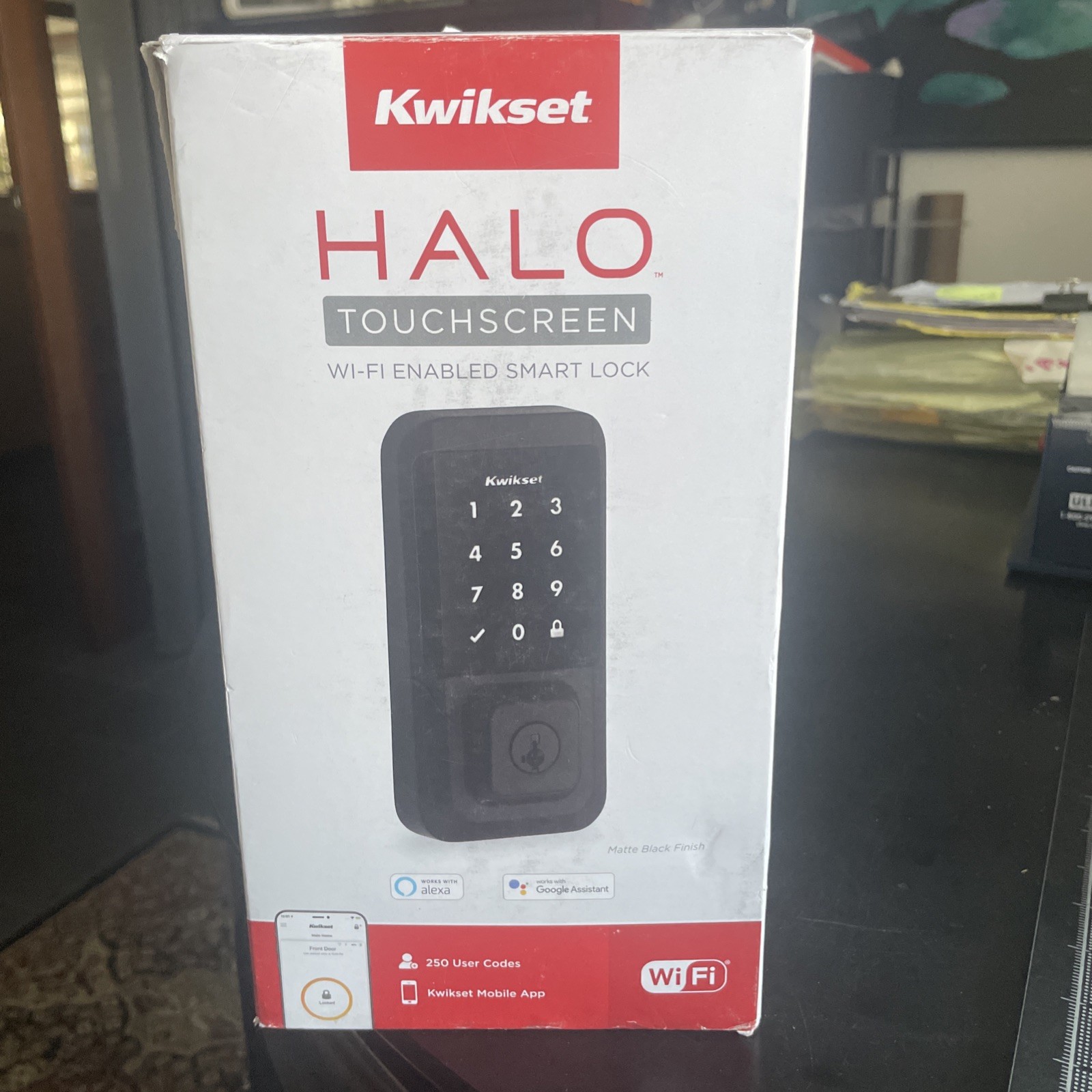 Kwikset Halo Touchscreen Smart Lock Wifi Keypad Electronic Deadbolt Matte Black