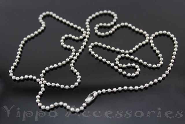 2-Pack 24 Inch Military Spec Stainless Steel Army Dog Tag 2.4mm Ball 24" Chains