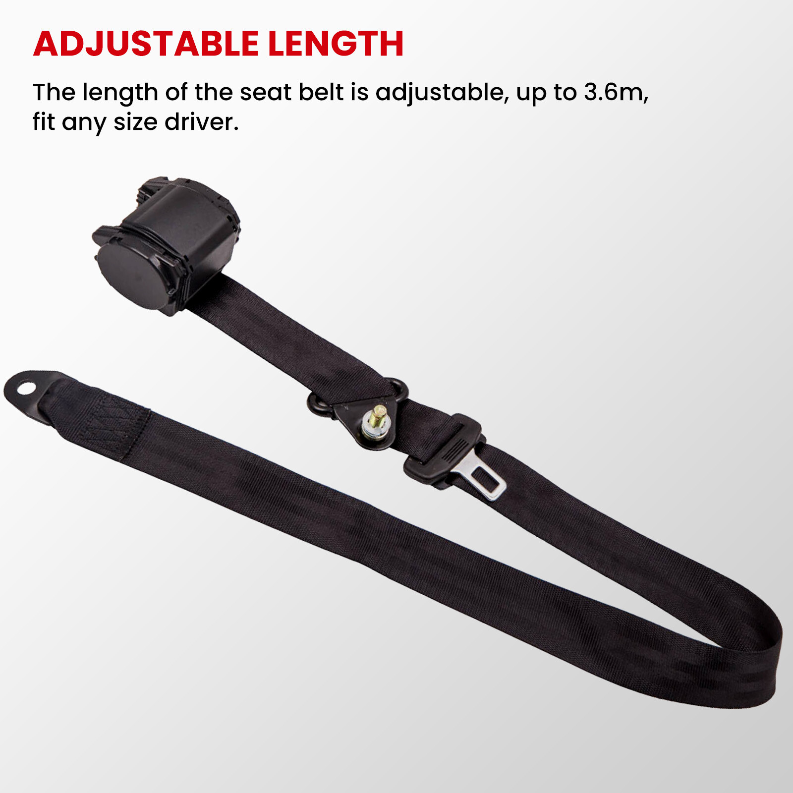 2 Pcs 3 Point Retractable Seat Belts for Jeep CJ YJ Wrangler 1982 1983 1984-1995