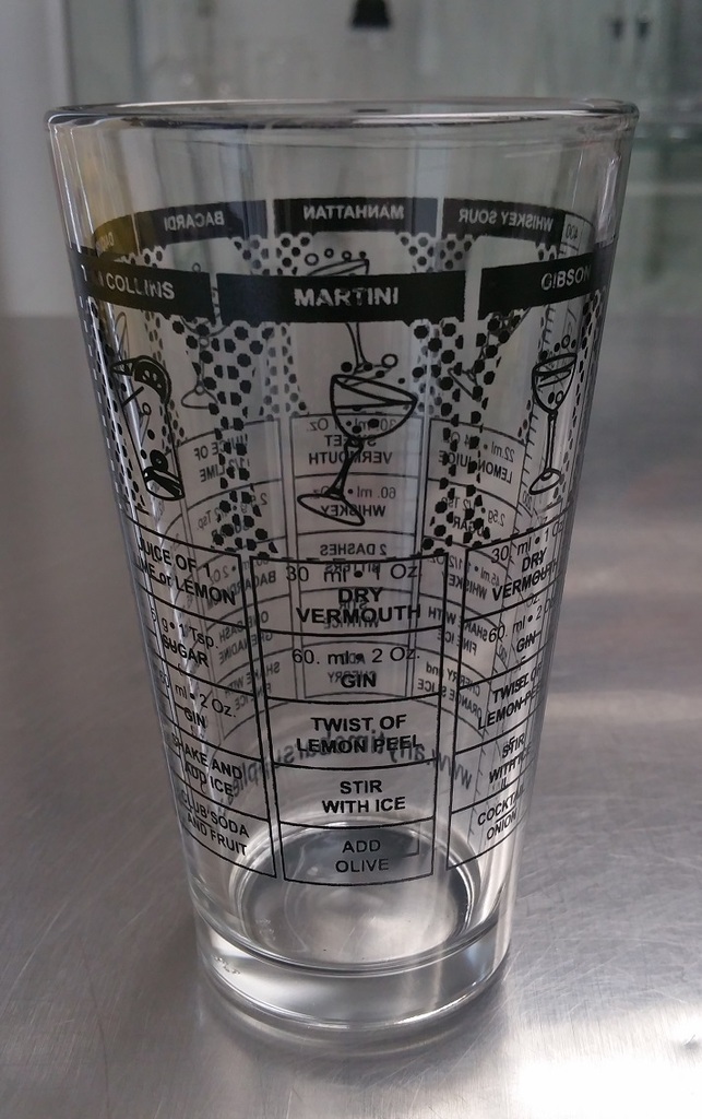 16oz. Bar RECIPE COCKTAIL MIXING & STIRRING GLASS Boston Martini Shaker