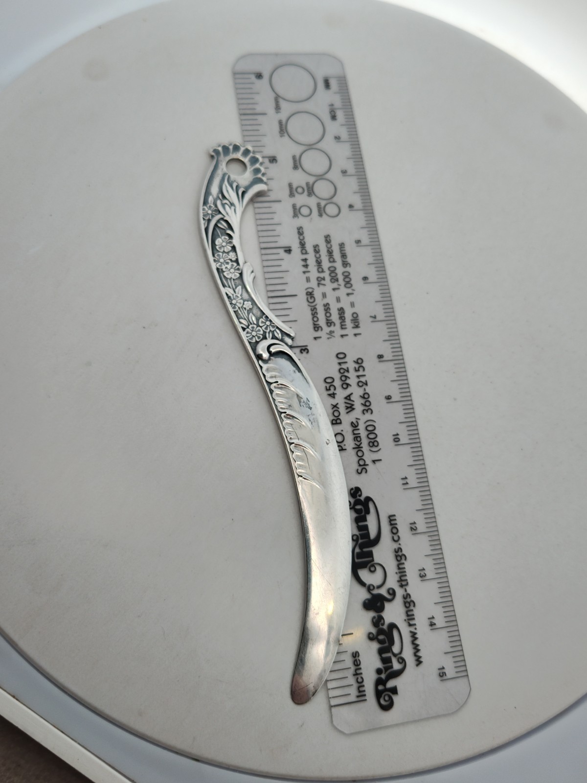 Antique Whiting Sterling Silver Letter Opener #94 Ornate Floral Design