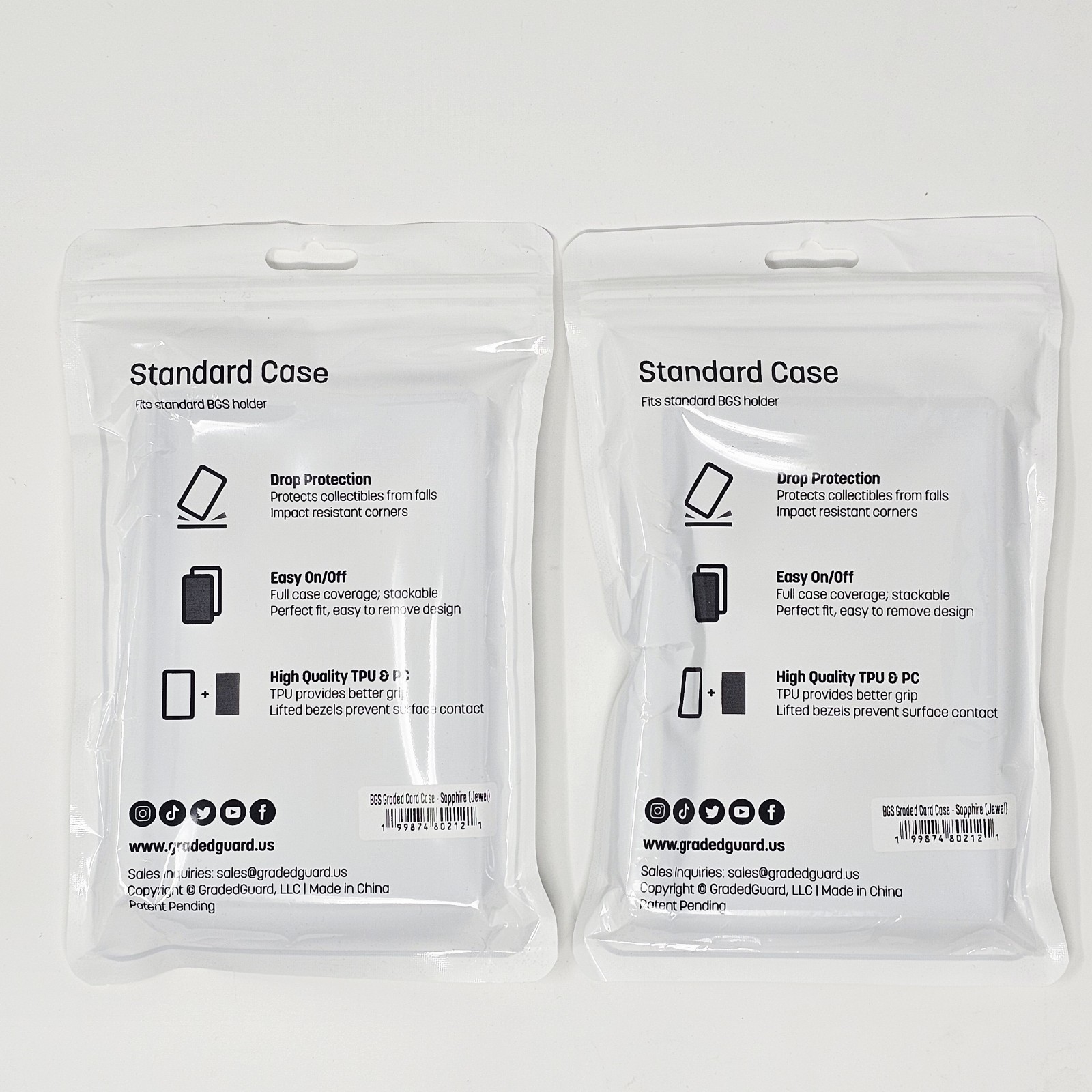 (2) Sapphire GradedGuard BGS Graded Card Jewel Case Guard Protector Stackable