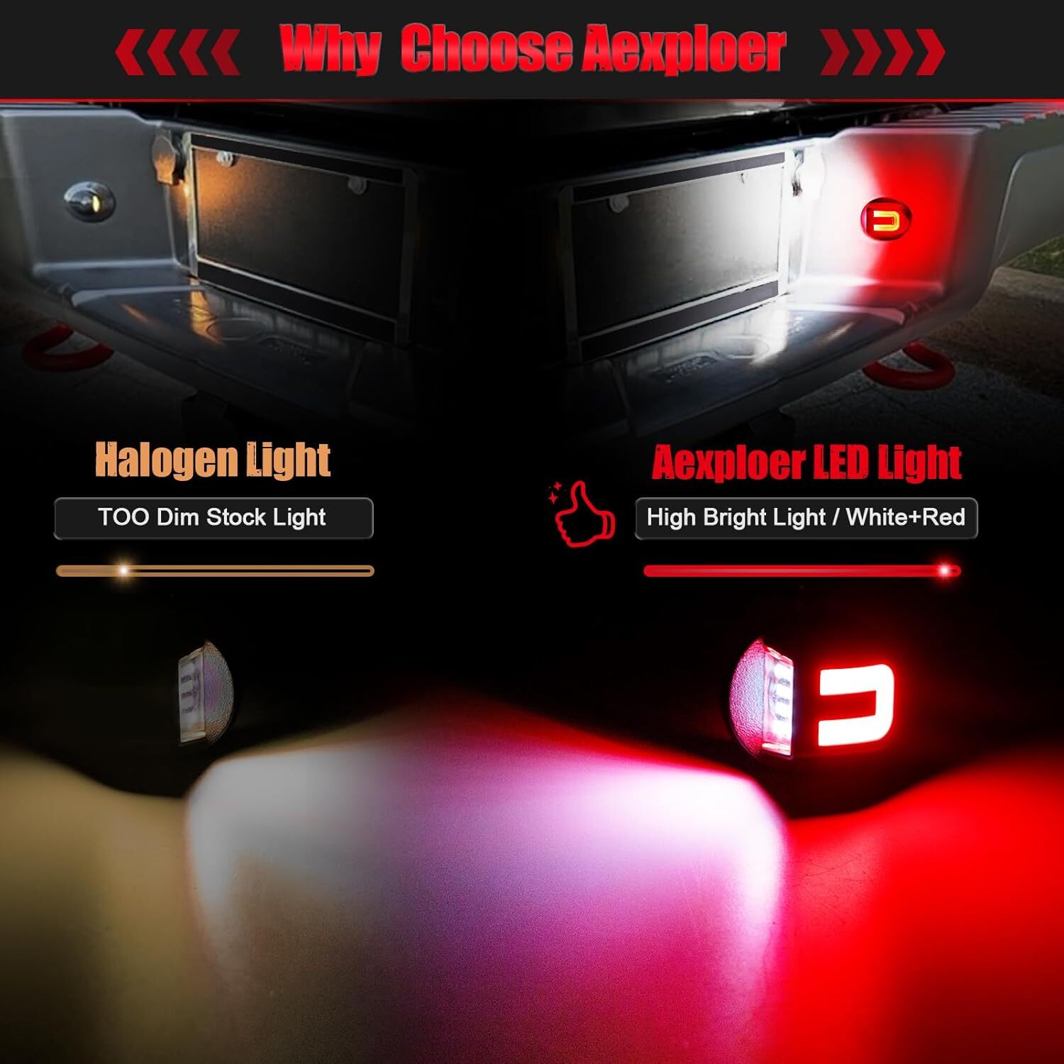 LED License Plate Light Rear Bumper Tag Assembly Lamp For Ford F150 F250 F350 2X