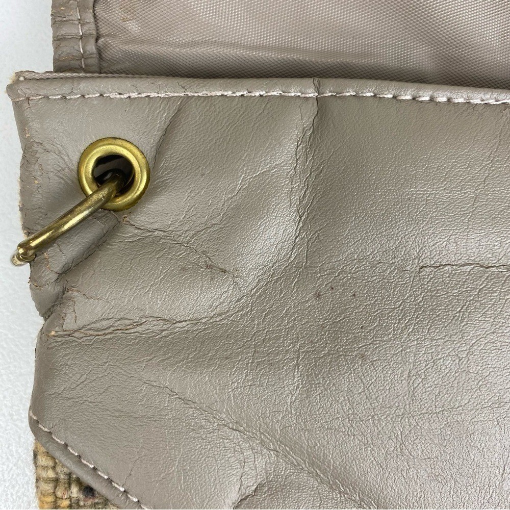 Vintage 80s Bagland Faux Leather Tapestry Patchwork Large Clutch Purse Wristlet