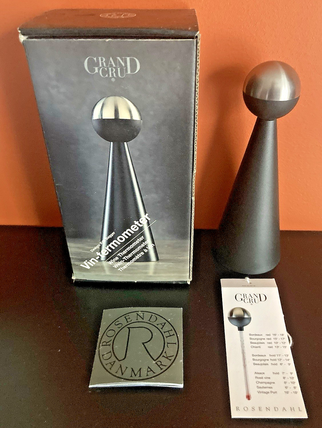 Rosendahl Grand Cru Denmark Wine Thermometer Modernist, Erik Bagger