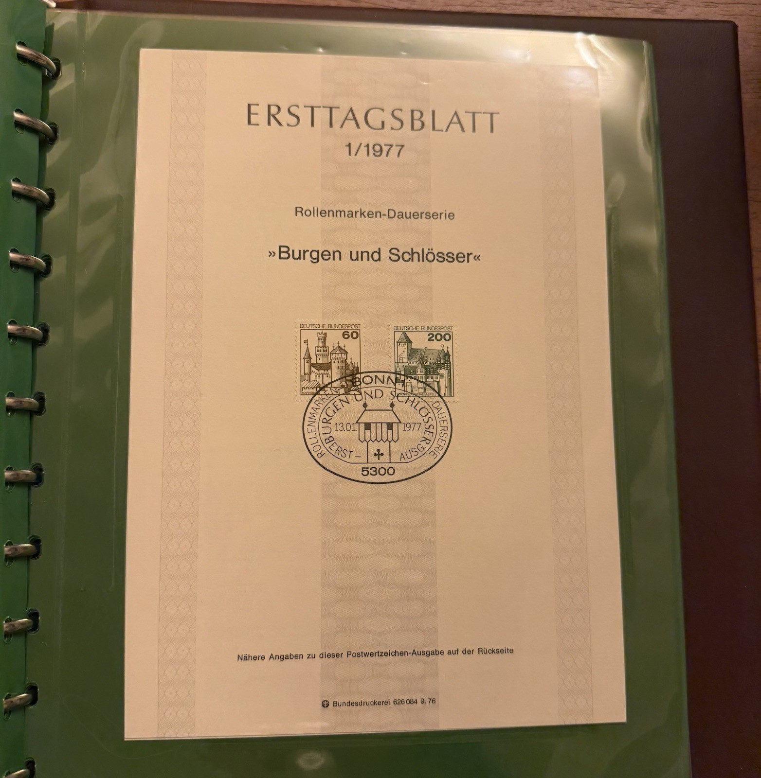 Lot Of 76 German ERSTTAGSBLATT Sonderpostwertzeichen Stamp Sheets 1974-1977 RARE