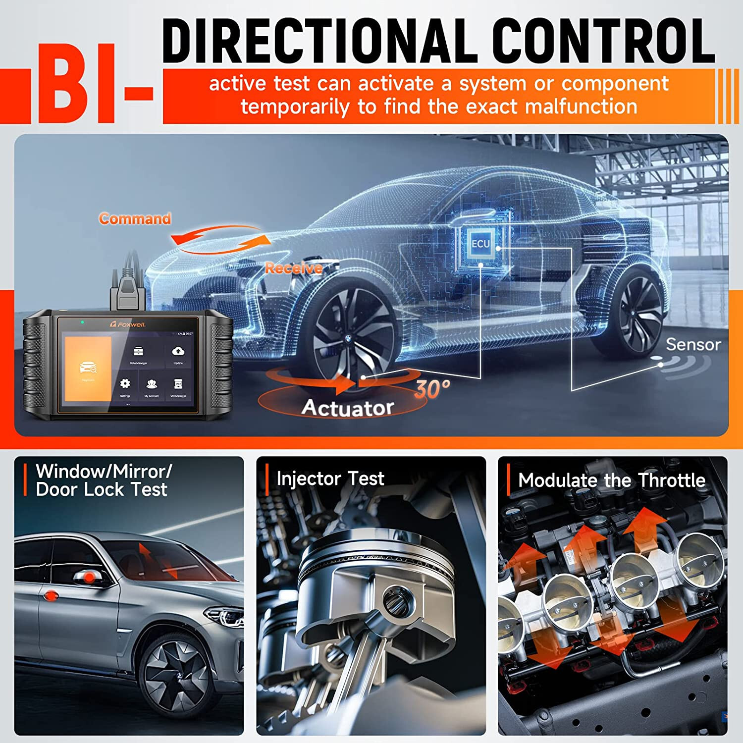 NT710 Bidirectional Scan Tool OBD2 Scanner Full System Reader Active Test Coding