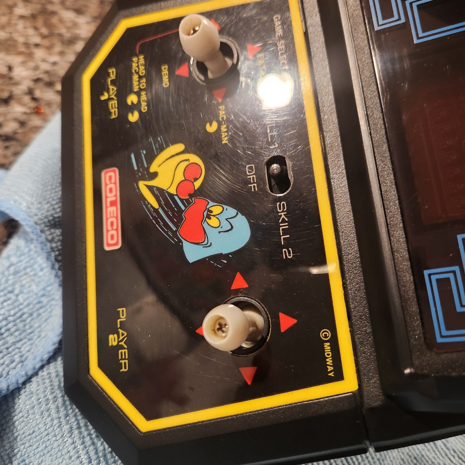 Vintage Pac-Man Mini-Arcade (Midway, Coleco) + box, manual, warranty card; Works