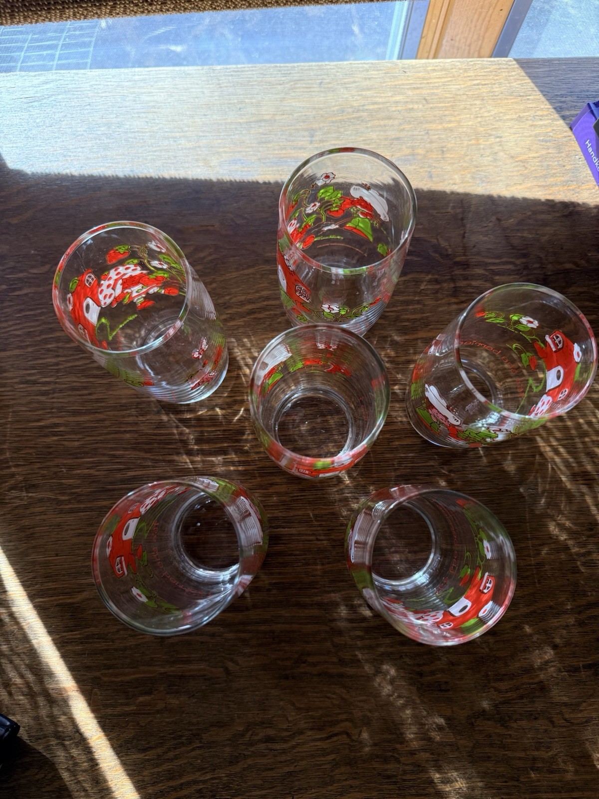 Set of 6 Vintage STRAWBERRY SHORTCAKE American Greetings 16oz Tumblers Glasses