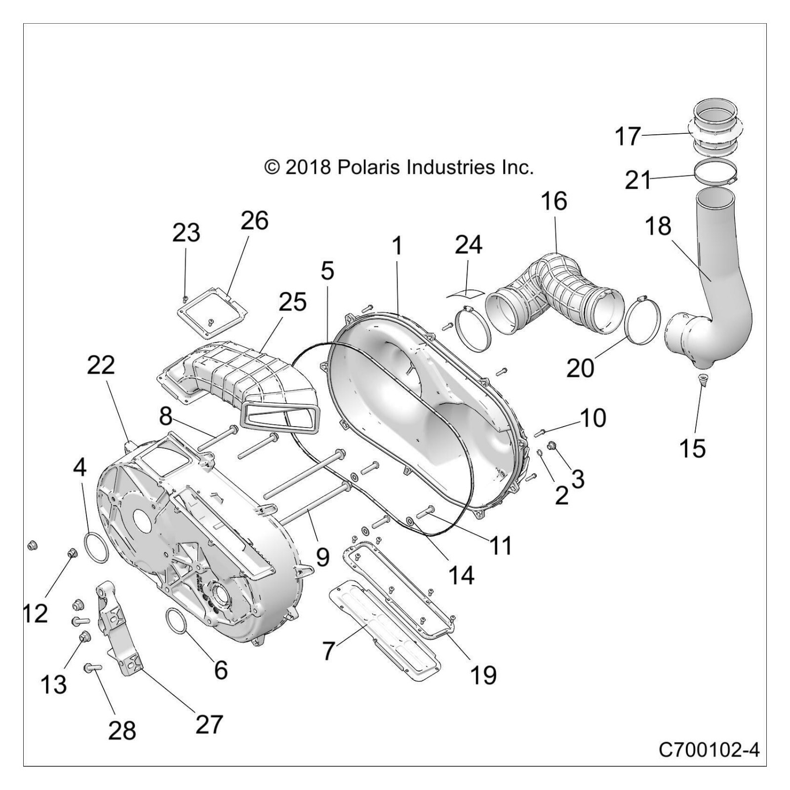 Genuine Polaris OEM Outer Clutch Cover 2637068 RZR XPT XP Turbo S RS1 2018-2021