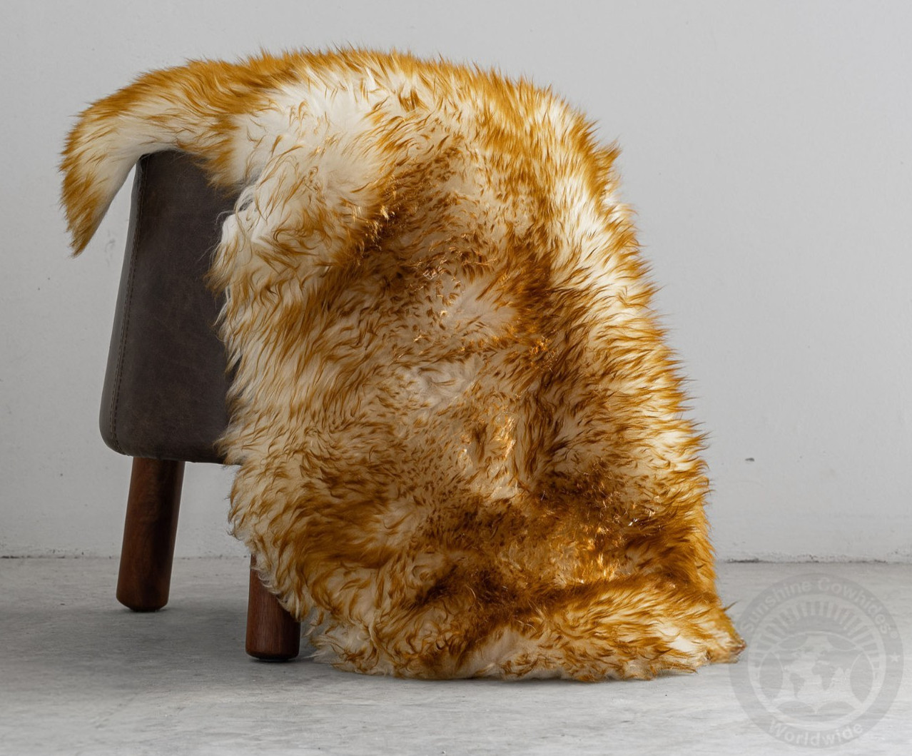 Real Sheepskin Rug Brown Tipped - Size 2 x 3' Lambskin